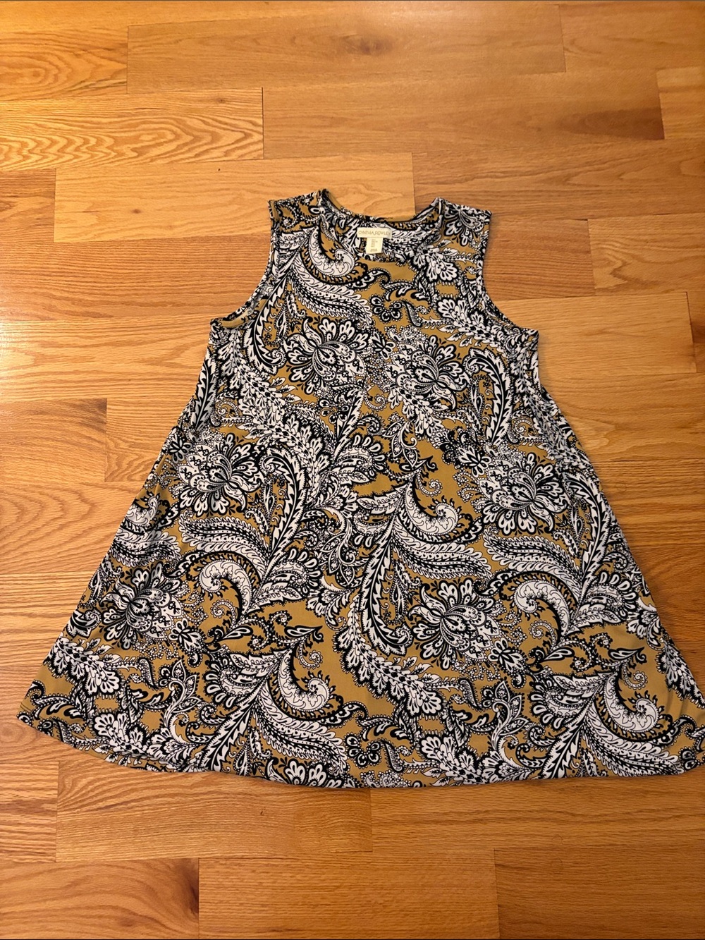 Cynthia Rowley Mustard Paisley Sleeveless A-Line Dress